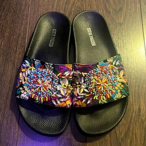 Steve Madden Starship Multicolour Beaded Jewel Sandals Slide size 5
